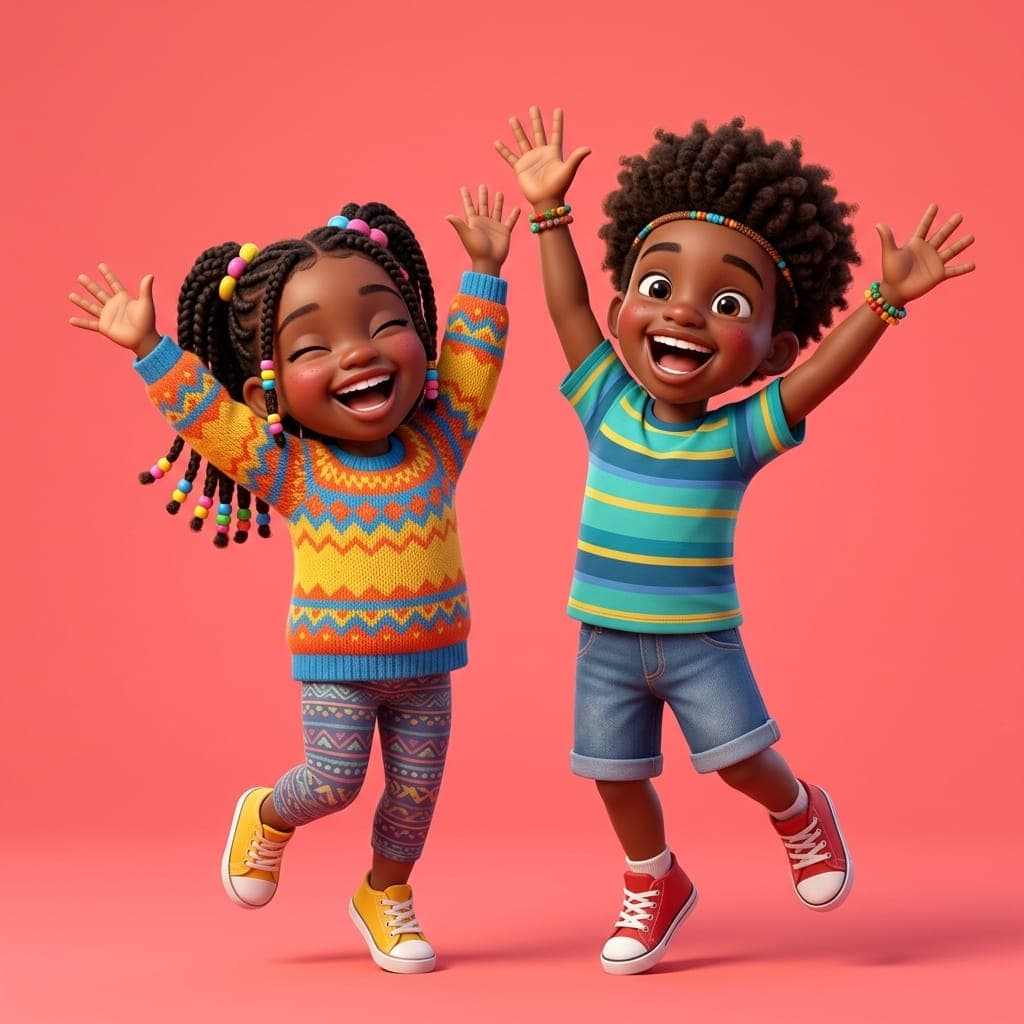 Happy children learning