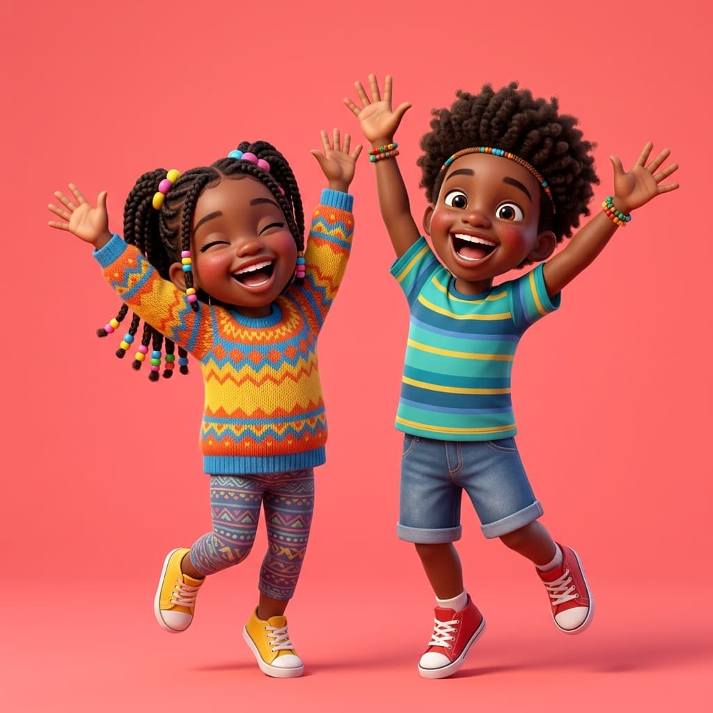 Happy children learning