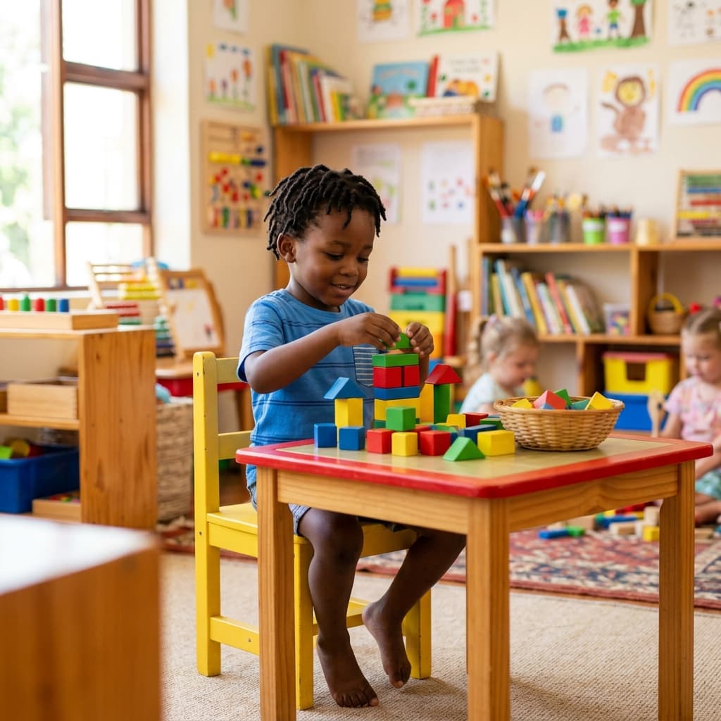 Child engaged in learning