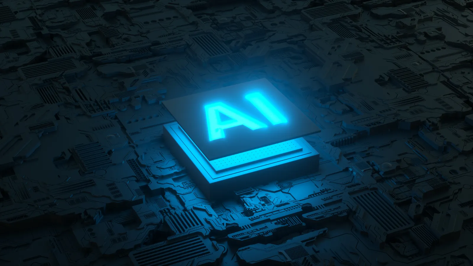 A circuit board carrying an AI processor