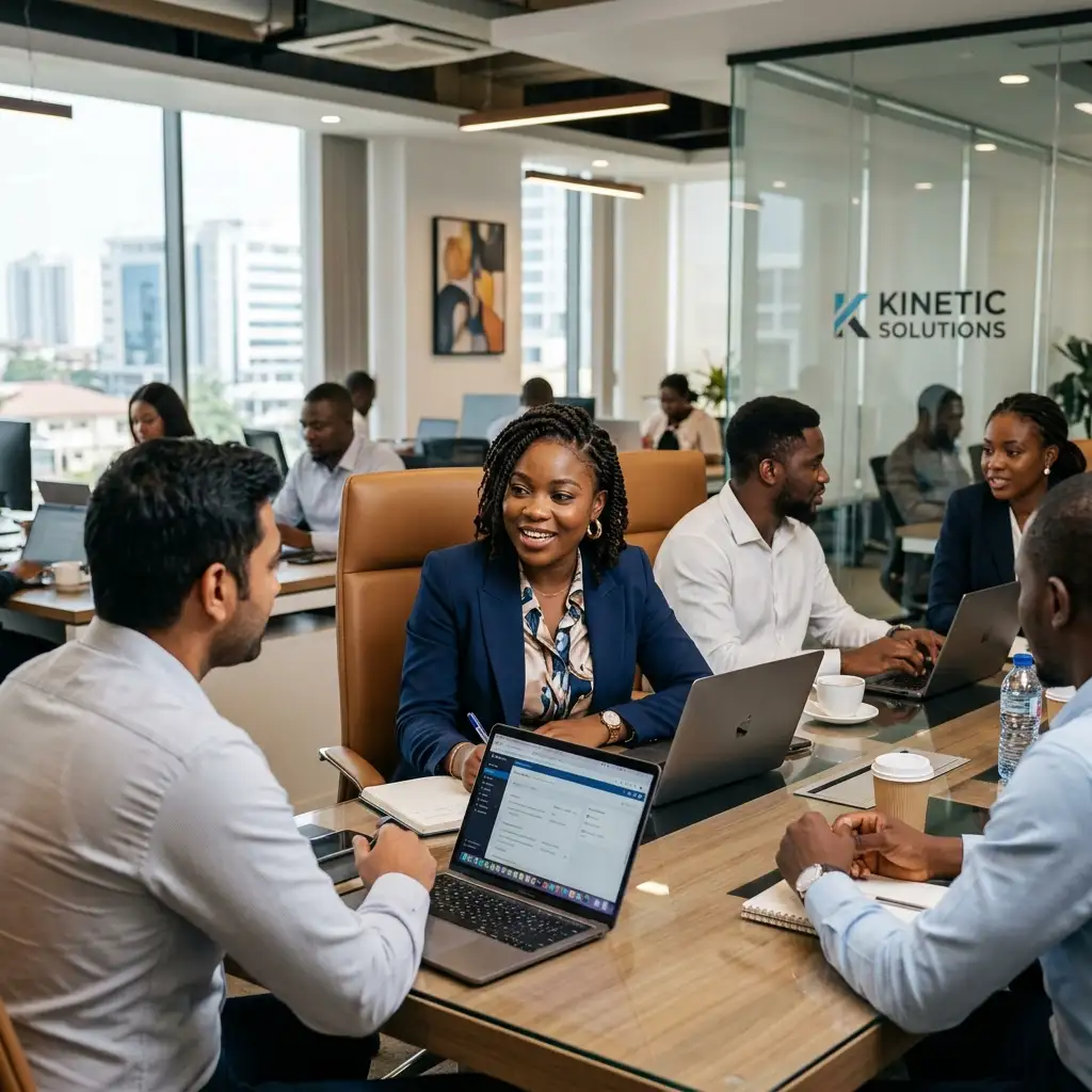 An African professional actively engaged in networking